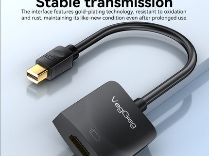 VegGieg Mini DisplayPort (Mini DP) to HDMI Adapter | 4K@30Hz UHD | Stable Signal Transmission | Plug & Play | Compact Converter