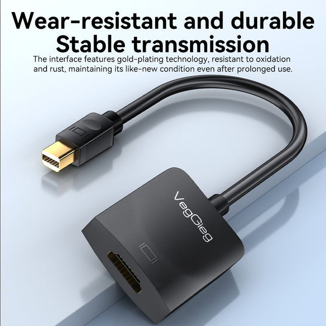 VegGieg Mini DisplayPort (Mini DP) to HDMI Adapter | 4K@30Hz UHD | Stable Signal Transmission | Plug & Play | Compact Converter