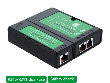 VegGieg V-E101 Network & Telephone Cable Tester | Supports RJ45/RJ11 | Automatic Cycle Speed Test | ABS Protective Shell