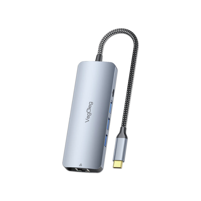 VegGieg 10 in 1 USB Type C Docking Station | 4K HDMI, Gigabit RJ45 LAN, 3 USB 3.0, SD/TF & PD 100W Hub