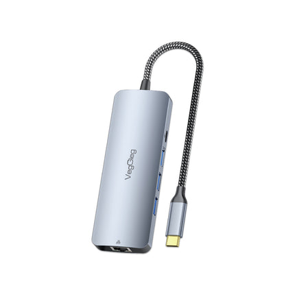 VegGieg 10 in 1 USB Type C Docking Station | 4K HDMI, Gigabit RJ45 LAN, 3 USB 3.0, SD/TF & PD 100W Hub