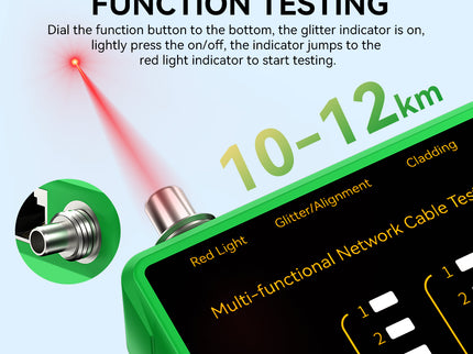 VegGieg LAN & Fiber Tester | 10–12km VFL | PoE, Cladding, Shield Detection | Type-C Charging | Burn-Proof Network Cable Tester