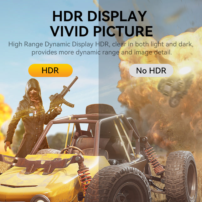 VegGieg 8K DisplayPort to HDMI Cable 2M (DP to HDMI) | 8K@60Hz UHD | HDR | Nylon Braided | Gold Plated | Audio Video Sync | Plug & Play