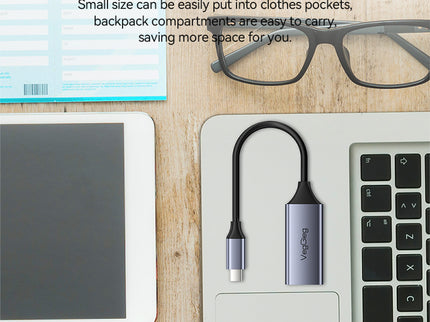 VegGieg USB-C to Ethernet Adapter | 100Mbps & 1000Mbps | Alloy Shell | Plug & Play | Type-C Network Solution