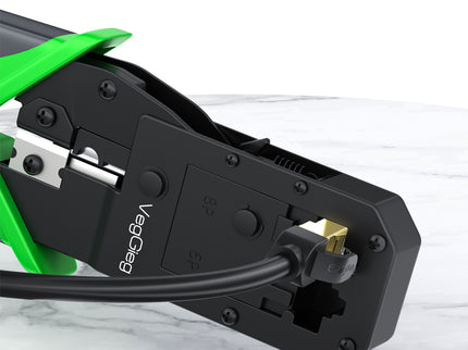 VegGieg E103 Network Crimping Tool | 3-in-1 RJ45/RJ11/RJ12 Crimper | Cable Cutter & Stripper | Ethernet Tool for Network Installations