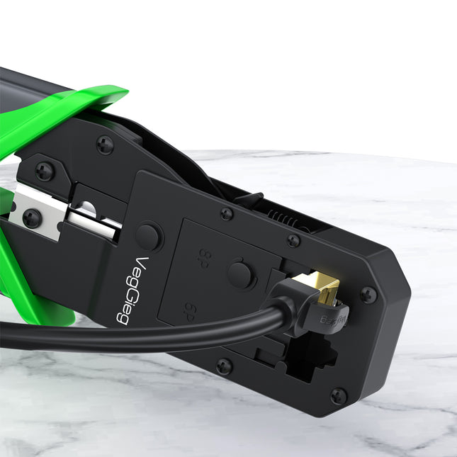 VegGieg E103 Network Crimping Tool | 3-in-1 RJ45/RJ11/RJ12 Crimper | Cable Cutter & Stripper | Ethernet Tool for Network Installations