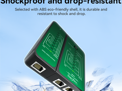 VegGieg V-E110 Professional Network & Telephone Line Tester | 150m Range | Shielded/Unshielded Cable Support | POE Anti-Firing | One-Hand Operation