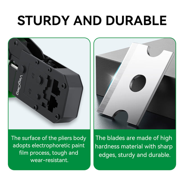 VegGieg E103 Network Crimping Tool | 3-in-1 RJ45/RJ11/RJ12 Crimper | Cable Cutter & Stripper | Ethernet Tool for Network Installations