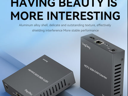 VegGieg V-HD010 HDMI Extender over CAT6 | 60M Transmission | Full HD 1080p | IR Support | HDMI + LAN Extension Kit | Plug & Play