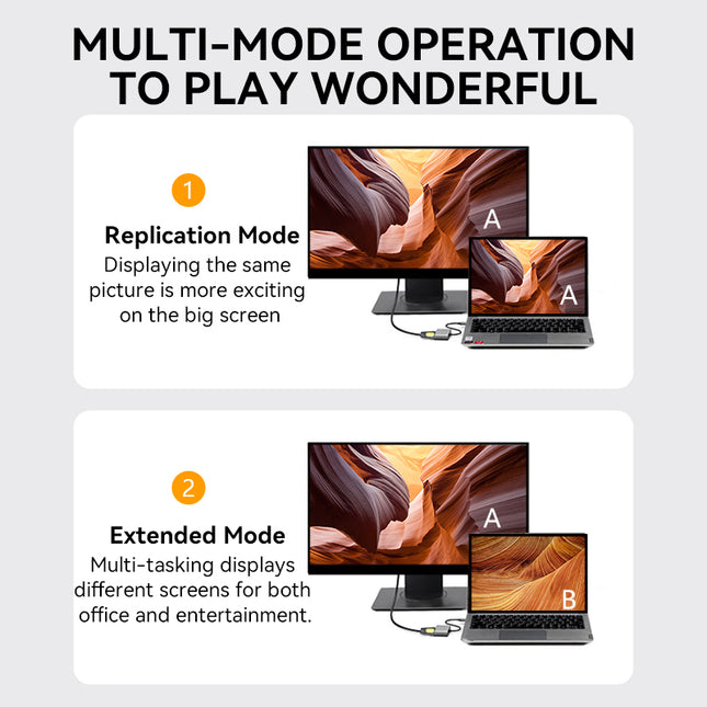 VegGieg USB 3.0 to HDMI Adapter | 1080P @ 60Hz | USB to HDMI Video Converter for Laptop, Desktop, Projector, TV | Plug & Play | Dual Display Modes