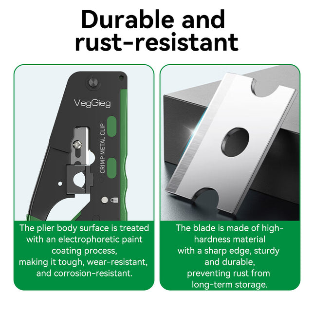 VegGieg Dovetail Clamp Network Crimping Tool | CAT5e–CAT8 | 3-in-1 Cut / Strip / Crimp | Precision & Durable Design