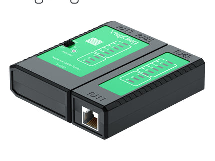 VegGieg V-E101 Network & Telephone Cable Tester | Supports RJ45/RJ11 | Automatic Cycle Speed Test | ABS Protective Shell