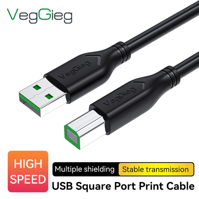 VegGieg USB to USB-B Printer Cable | High-Speed Printing | 10–15M Long Distance Support | Shielded, Durable, Plug & Play