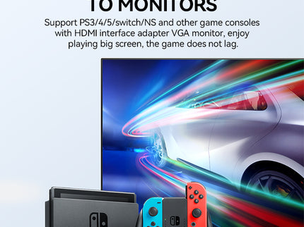 VegGieg HDMI to VGA Adapter | 1080P @ 60Hz | With or Without Audio | Video Converter for Monitor, Projector, TV