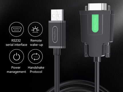 VegGieg V-U401 USB to Serial RS232 Adapter Cable | DB9 Male | FTDI Chipset | Plug & Play | 1.5m Length | Supports Windows, Linux, macOS