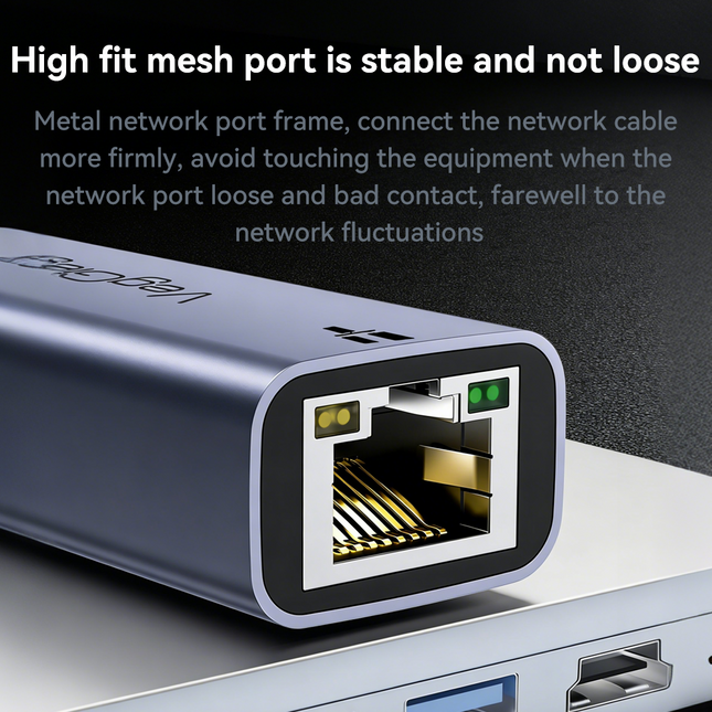 VegGieg USB & Type-C to 2.5 Gigabit Ethernet LAN Adapter | 2-in-1 USB-A & USB-C | 2.5Gbps High-Speed Network Adapter | Plug & Play | Nylon Braided Cable