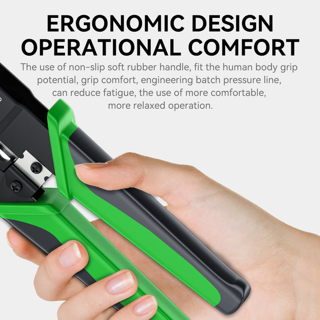 VegGieg E103 Network Crimping Tool | 3-in-1 RJ45/RJ11/RJ12 Crimper | Cable Cutter & Stripper | Ethernet Tool for Network Installations