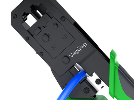 VegGieg E103 Network Crimping Tool | 3-in-1 RJ45/RJ11/RJ12 Crimper | Cable Cutter & Stripper | Ethernet Tool for Network Installations