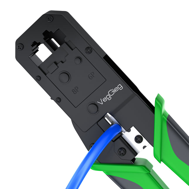 VegGieg E103 Network Crimping Tool | 3-in-1 RJ45/RJ11/RJ12 Crimper | Cable Cutter & Stripper | Ethernet Tool for Network Installations