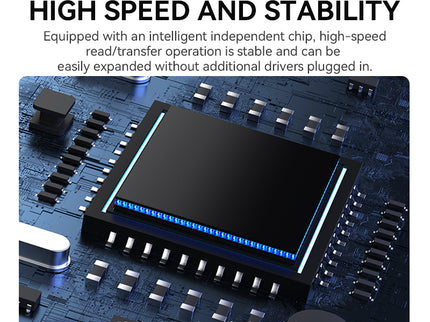 VegGieg 6-Port USB 2.0 Hub with SD/TF Card Reader | 1m Cable | High-Speed Data Transfer | Compact & Durable