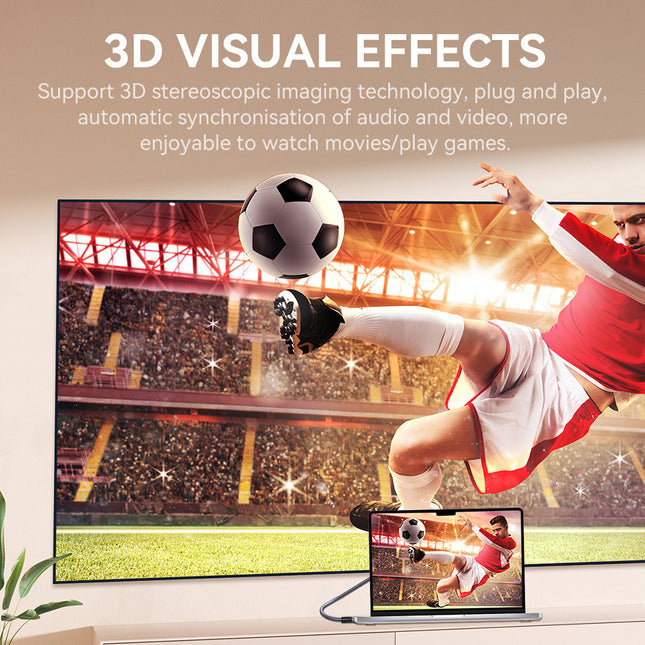 VegGieg 8K DisplayPort to HDMI Cable 2M (DP to HDMI) | 8K@60Hz UHD | HDR | Nylon Braided | Gold Plated | Audio Video Sync | Plug & Play