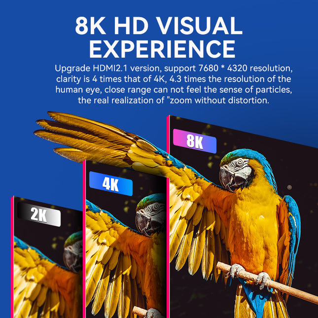 VegGieg V-H402 HDMI 2.1 Ultra High-Speed Cable | 8K@60Hz | 4K@120Hz | 48Gbps | VRR, QFT, ALLM | Gold-Plated | Durable & Reliable (1.5m, 3m, 5m)