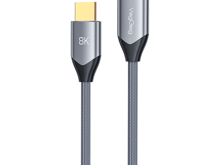 VegGieg V-H402 HDMI 2.1 Ultra High-Speed Cable | 8K@60Hz | 4K@120Hz | 48Gbps | VRR, QFT, ALLM | Gold-Plated | Durable & Reliable (1.5m, 3m, 5m)