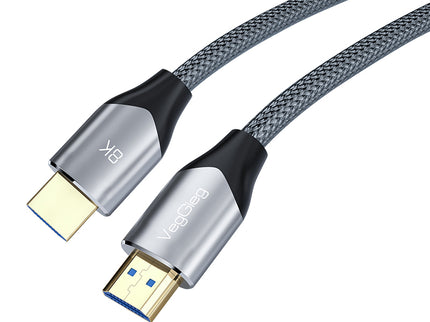 VegGieg V-H402 HDMI 2.1 Ultra High-Speed Cable | 8K@60Hz | 4K@120Hz | 48Gbps | VRR, QFT, ALLM | Gold-Plated | Durable & Reliable (1.5m, 3m, 5m)