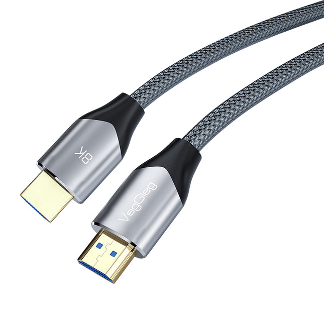 VegGieg V-H402 HDMI 2.1 Ultra High-Speed Cable | 8K@60Hz | 4K@120Hz | 48Gbps | VRR, QFT, ALLM | Gold-Plated | Durable & Reliable (1.5m, 3m, 5m)