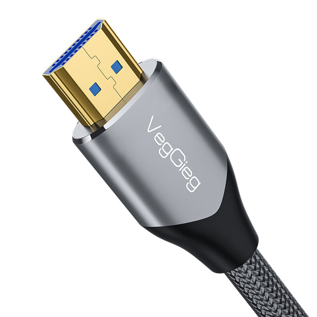 VegGieg V-H402 HDMI 2.1 Ultra High-Speed Cable | 8K@60Hz | 4K@120Hz | 48Gbps | VRR, QFT, ALLM | Gold-Plated | Durable & Reliable (1.5m, 3m, 5m)