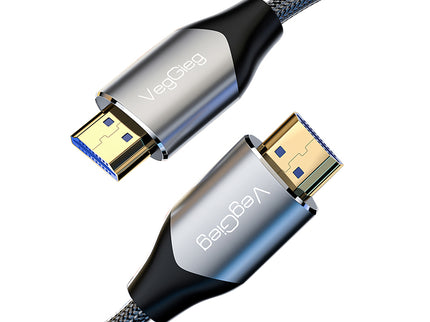 VegGieg V-H402 HDMI 2.1 Ultra High-Speed Cable | 8K@60Hz | 4K@120Hz | 48Gbps | VRR, QFT, ALLM | Gold-Plated | Durable & Reliable (1.5m, 3m, 5m)