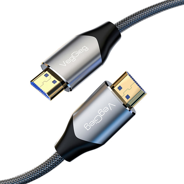 VegGieg V-H402 HDMI 2.1 Ultra High-Speed Cable | 8K@60Hz | 4K@120Hz | 48Gbps | VRR, QFT, ALLM | Gold-Plated | Durable & Reliable (1.5m, 3m, 5m)