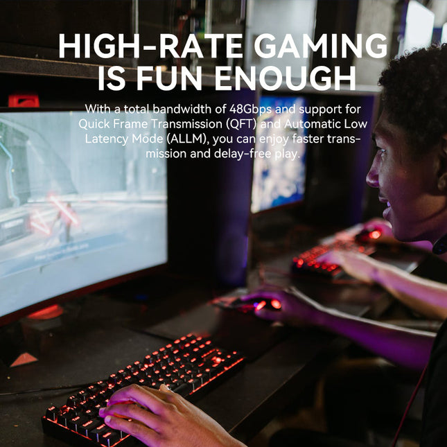 VegGieg V-H402 HDMI 2.1 Ultra High-Speed Cable | 8K@60Hz | 4K@120Hz | 48Gbps | VRR, QFT, ALLM | Gold-Plated | Durable & Reliable (1.5m, 3m, 5m)