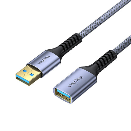 VegGieg USB 3.0 Braided Extension Cable | Premium Aluminium Shell High-Speed USB Extension Cable
