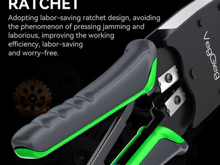 VegGieg V-E106 Professional Crimping Tool | RJ45 / RJ12 / RJ11 Modular Plug Crimper | Cable Stripper & Cutter | Durable Steel Build