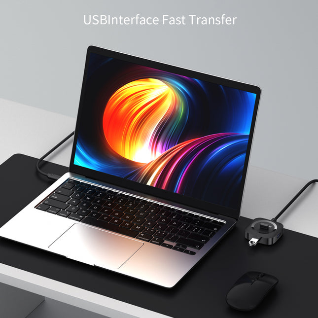 VegGieg Type-C to 4-Port USB Hub | USB 2.0 & USB 3.0 Options | 1m Cable | External Power Support | High-Speed Expansion VC341