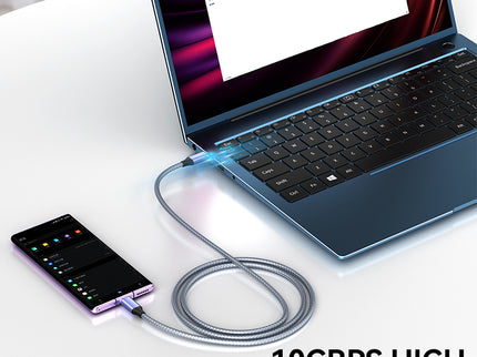 VegGieg V-H921 USB-C to USB-C Cable | 100W PD Fast Charging | 4K Display Output | 10Gbps Data Transfer | 2m Braided Durable Cable