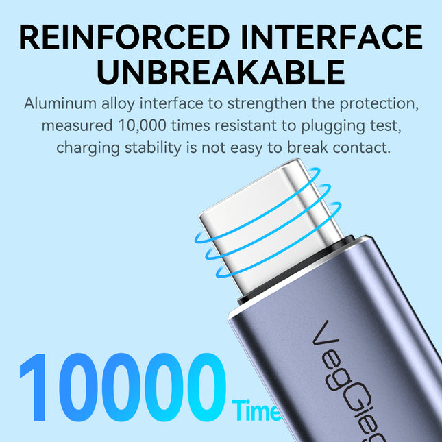 VegGieg USB-C to USB-C 100W PD Fast Charging Cable | 1.2m Braided | 5A E-Marker Chip | 480Mbps Data Transfer | CarPlay & Android Auto Compatible