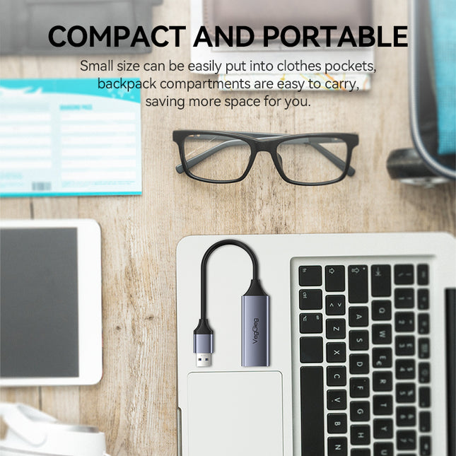 VegGieg USB to Ethernet Adapter | 100Mbps & 1000Mbps | Alloy Shell | Plug & Play | USB 2.0/3.0 Support