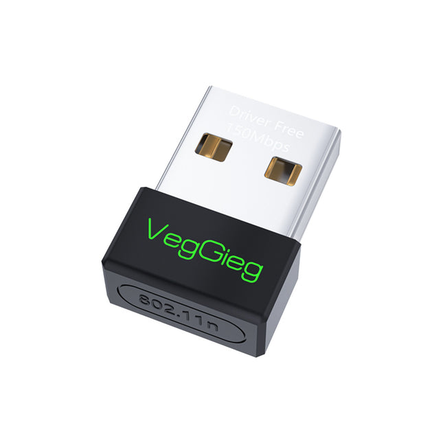 VegGieg 150Mbps Wireless USB Adapter | 2.4GHz Plug & Play WiFi Network Adapter for Desktop & Laptop