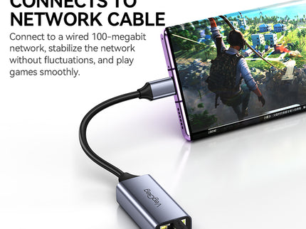 VegGieg USB-C to Ethernet Adapter | 100Mbps & 1000Mbps | Alloy Shell | Plug & Play | Type-C Network Solution