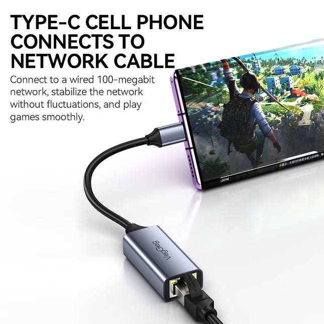 VegGieg USB-C to Ethernet Adapter | 100Mbps & 1000Mbps | Alloy Shell | Plug & Play | Type-C Network Solution
