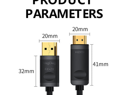 VegGieg DisplayPort (DP) to HDMI Cable | 4K @ 30Hz | Audio Video Converter Cable for PC, Monitor, Projector, TV | Available in 1.5M & 3M | Plug & Play