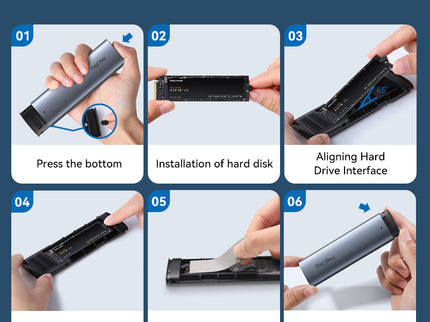 VegGieg M.2 NVMe SSD Enclosure | USB 3.2 Gen 2 | 10Gbps Tool-Free Aluminum Case for M-Key & B+M Key NVMe SSDs (2230/2242/2260/2280)