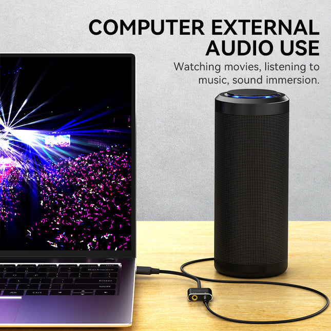 VegGieg USB Sound Card Adapter | External Audio Interface | 3.5mm Jack & Mic Ports | Plug & Play