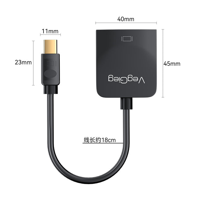 VegGieg V-Z616 Mini DisplayPort (Mini DP) to HDMI Adapter | 4K@30Hz UHD | Stable Signal Transmission | Plug & Play | Compact Converter