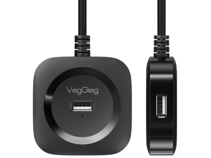 VegGieg 4-Port USB Hub | USB 2.0 & USB 3.0 Options | 1m Cable | External Power Support | High-Speed Data Transfer