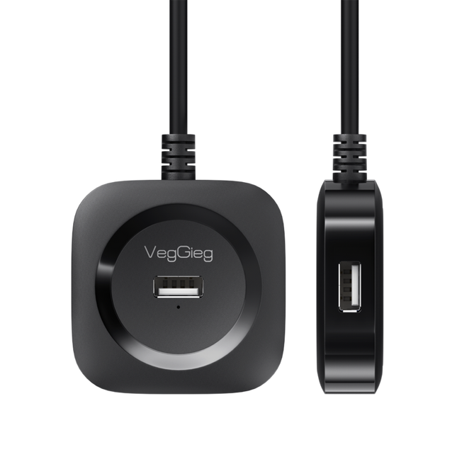 VegGieg 4-Port USB Hub | USB 2.0 & USB 3.0 Options | 1m Cable | External Power Support | High-Speed Data Transfer