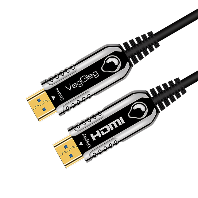 VegGieg V-H707 HDMI Active Optical Cable | 4K@60Hz | HDR | ARC | EDID | Gold-Plated | Long-Distance Fiber Connection | Durable & Reliable (25m, 30m)