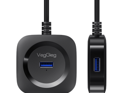VegGieg Type-C to 4-Port USB Hub | USB 2.0 & USB 3.0 Options | 1m Cable | External Power Support | High-Speed Expansion VC341